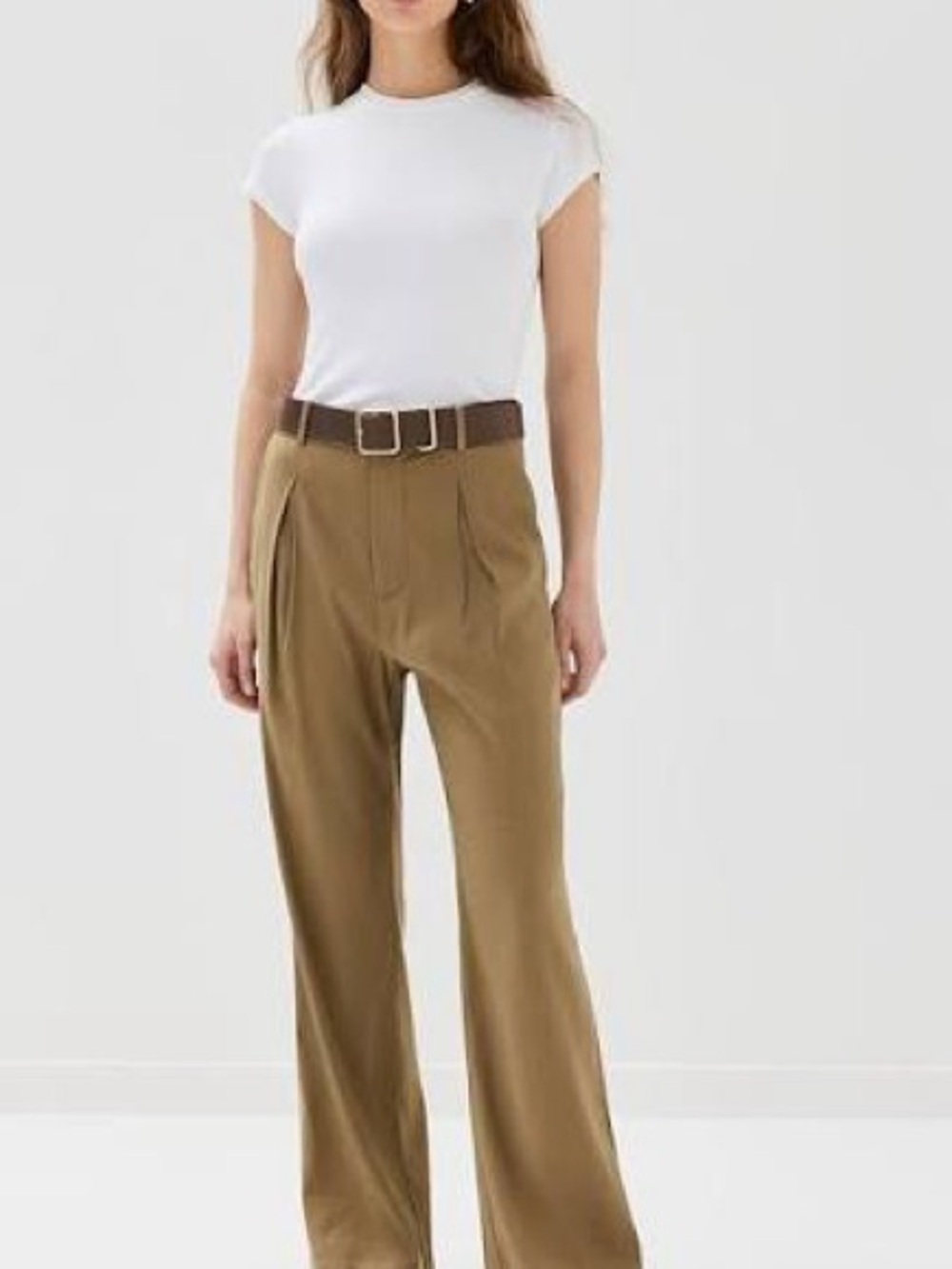 Jenni Kayne Riley Khaki Trousers Hemmed